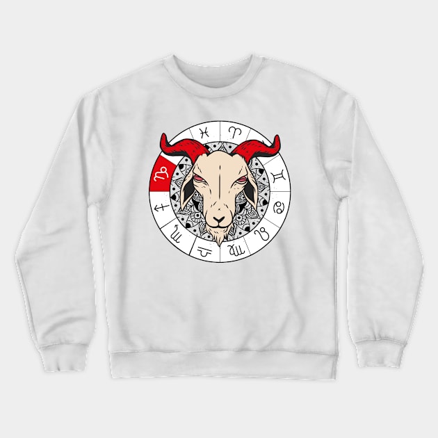 Capricorn star sign, zodiac sign horoscope Crewneck Sweatshirt by 2P-Design